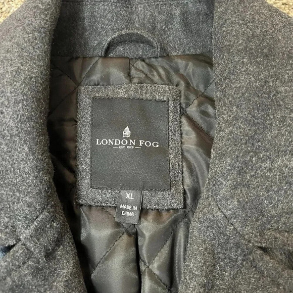Vintage London Fog Mens Single Breasted Heavy Wool Overcoat XL 48R Charcoal Gray - Picture 9 of 16